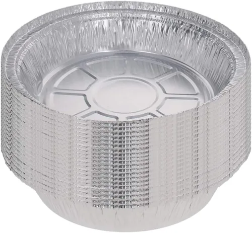 Vista 17 de Othmro Recipientes de alimentos de papel de aluminio de 3.2 x 1.5 pulgadas (DiaxH), bandejas desechables para llevar, 100 sartenes redondas de papel