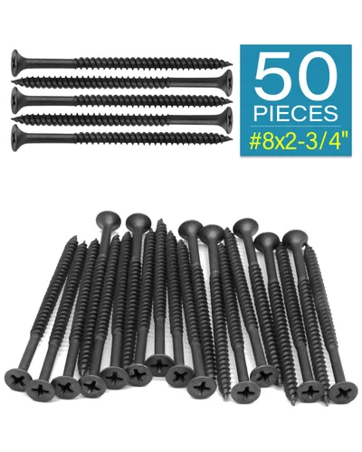 Vista 2 de IMScrews 50 tornillos Phillips de cabeza plana #8 x 2-3/4 pulgadas para paneles de yeso, rosca fina, tornillo de madera de punta afilada, acero al