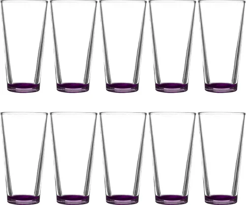 Vista 12 de Libbey - Juego de 10 vasos mezcladores, 20 onzas, transparente, pub, base gruesa, color azul