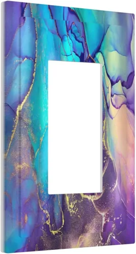 Vista 105 de Bear Moose Lodge Woodland - Placa de interruptor de luz dúplex individual de 1 banda, cubierta de salida decorativa de pared, placa frontal