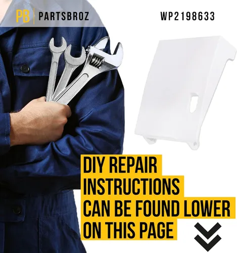 Vista 6 de PartsBroz WP2198633 - Cubierta de emisor abatible compatible con refrigerador Whirlpool Kenmore KitchenAid Dacor - Sustituye a AP6006176 2198633