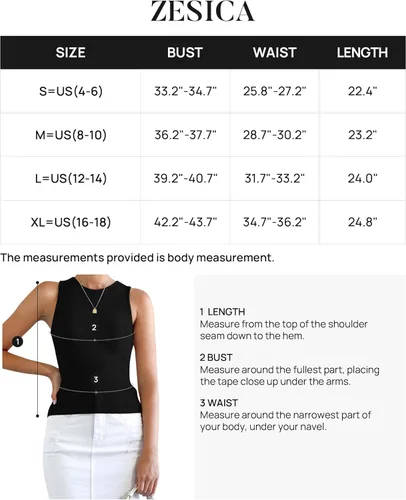 Vista 6 de ZESICA Camisetas sin mangas acanaladas para mujer, de verano, sin mangas, cuello alto, casual, ajustadas, básicas, de punto