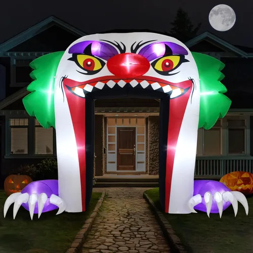ZPISF Arco inflable gigante de Halloween de 10 pies para decoración al aire libre, arco de Halloween aterrador, decoración de patio para patio