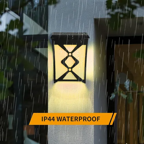 Vista 6 de Luces solares para cubierta, luces solares para valla al aire libre, impermeables, adecuadas para pasos, vallas, patios, puertas delanteras