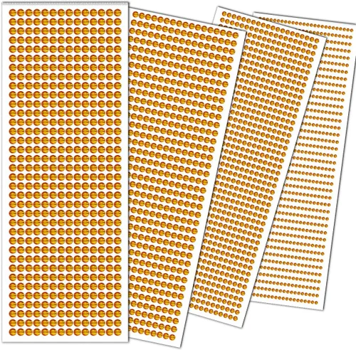 Vista 35 de 1799 piezas 4 hojas de pegatinas de diamantes de imitación 3/4/5/6 mm autoadhesivas para maquillaje de cara, ojos, cabello y cuerpo (Rojo-3/4/5/6mm)