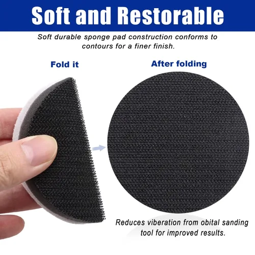 Vista 2 de Paquete de 6 Almohadillas de Interfaz, Almohadilla de Respaldo Amortiguadora de Cojín de Esponja de Densidad Suave de 3 Pulgadas con Gancho y Bucle