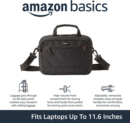 Vista 3 de Yaxa Basics - Funda de transporte para laptop con correa de hombro, 1 unidad, 11.6 pulgadas, negro