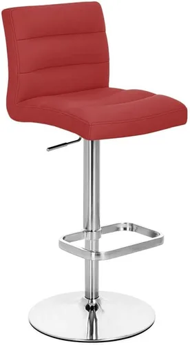 Vista 60 de Zuri Muebles Taburete de bar moderno de altura ajustable gris exuberante con base plana redonda cepillada