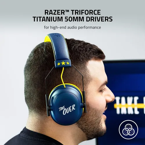 Vista 2 de Razer BlackShark V2 Auriculares para juegos sonido envolvente espacial THX 7.1, controladores de 1.97 pulgadas, micrófono desmontable, computadora
