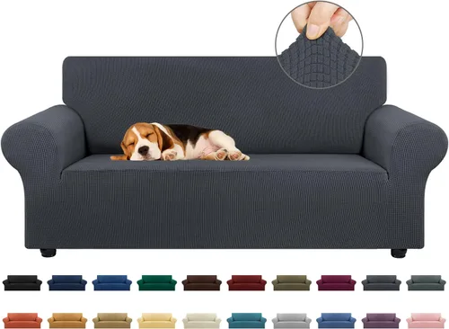 Vista 90 de KEKUOU - Funda elástica para sofá de 3 plazas (de 79 a 94 pulgadas), protector de muebles de 3 asientos con parte inferior elástica para niños