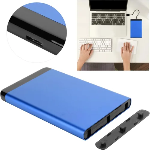 Vista 2 de Caja de disco duro portátil, Caja de disco duro móvil USB3.0, Caja de disco de aleación de aluminio, Caja de disco duro móvil de 2.5 pulgadas