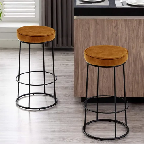 Vista 6 de DUHOME Juego de 2 taburetes de bar, taburete de cocina, taburetes de bar modernos de altura de mostrador, sillas de comedor para desayuno, taburete