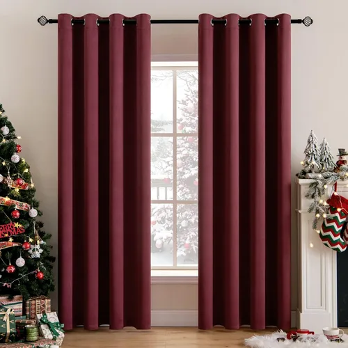 Vista 105 de MIULEE Cortinas para oscurecer la habitación, con aislamiento térmico y bloqueo de luz, juego de 2 paneles de cortina opaca para ventana, parte