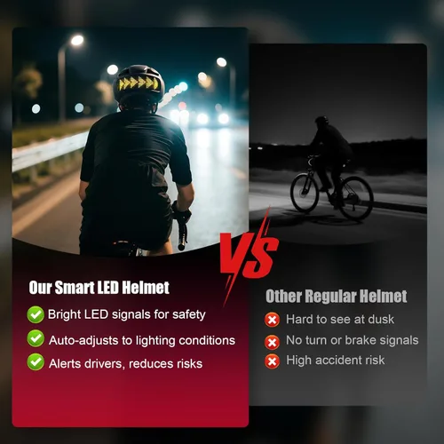 Vista 2 de Bike Helmet, Bicycle Helmets with Light, 360° High Visibility LED Display, Lightweight Adjustable Mountain Bike Helmet with Turn Signals, Smart APP