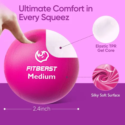 Vista 3 de FitBeast Grip Strength Trainer – 6 Pieces Hand Therapy Kit with Finger Extension Exerciser & Stress Balls for Adults, Rehab & Strength Training