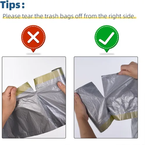 Vista 10 de Bolsas de basura de 4 galones, 40 bolsas de basura con cordón, forros gruesos sin perfume para baño, dormitorio, oficina
