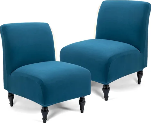 Vista 32 de Liykimt Funda de Silla de Acento Sin Brazos, Funda de Silla Deslizante de Tela Elástica de Spandex Extraíble para Sillas Sin Brazos, Protector