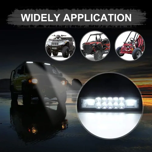 Vista 3 de Barra de luz LED de 6 pulgadas, delgada de 60 W, 10000 Lm, 12 V/24 V, luz antiniebla de conducción, impermeable, combo de luces de punto