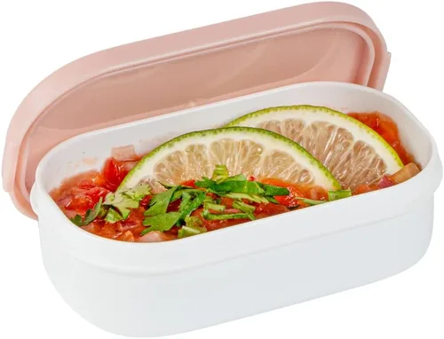 Vista 13 de Restaurantware Bento Tek - Recipientes de salsa de 3.7 x 2.2 x 1.1 pulgadas, 4 tazas negras con tapas, con tapa beige, de plástico para microondas