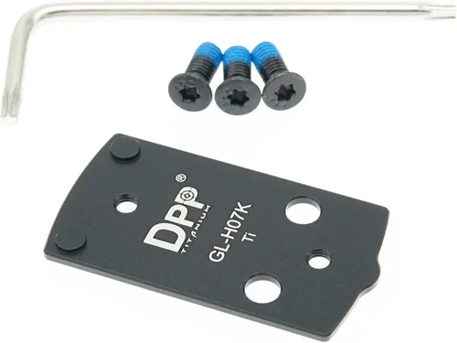 Vista 5 de Placa Adaptadora DPP Titanium para Glock 43X/48 MOS Hellcat OSP con Orificios de Rosca M4 y Holosun 407k/507k - GL-H07KA