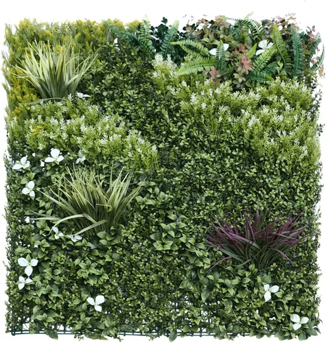 Vista 14 de ECOOPTS Paneles de boj artificiales para valla de privacidad de hiedra sintética, 40 x 40 pulgadas, plantas de seto topiario para decoración