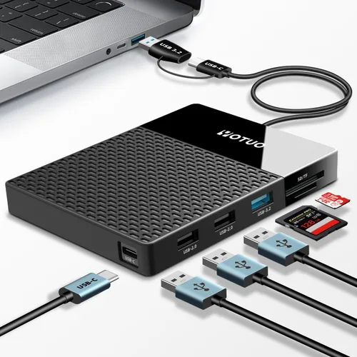Vista 8 de YOTUO Disco Duro Externo de 1TB, Hub Multipuerto USB C HDD 7 en 1, USB 3.0, Lector de Tarjetas SD/TF, Estación de Acoplamiento, Disco Duro