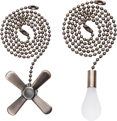 SmoTecQ Extensor de cadena de ventilador de techo ultra largo, integrado con bombilla decorativa de vidrio esmerilado y cable de ventilador para