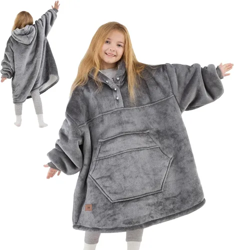 Vista 8 de Degrees of Comfort Hoodie Wearable Blanket Grey / Adult