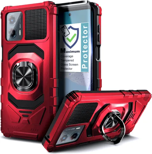 Vista 8 de Funda diseñada para Motorola Moto G 5G 2023 con protector de pantalla [vidrio templado], funda protectora a prueba de golpes [grado militar]