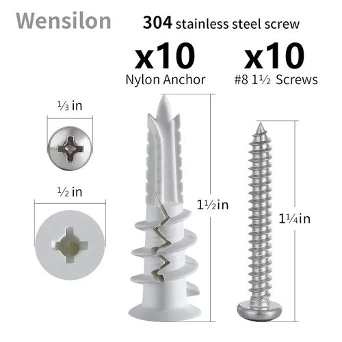 Vista 2 de Kit surtido de anclajes para paneles de yeso autoperforantes – 182 piezas para hormigón, paneles de yeso, anclajes de chapa y roca – Anclajes