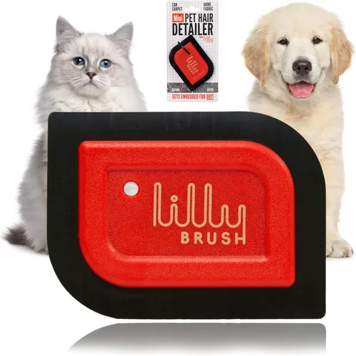 Lilly Brush Mini detallador de pelo de mascotas | Removedor de pelo reutilizable para interior de coche, alfombra, sofá y muebles