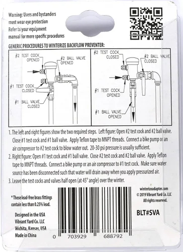 Vista 6 de Válvula Schrader a accesorios NPT macho Adaptadores para prevenir reflujo de invierno y disyuntor de vacío de presión (PVB) para sistemas