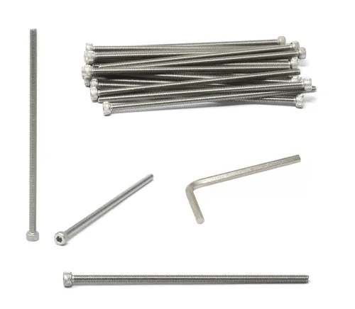 Vista 137 de iexcell Kit de tornillos de cabeza hexagonal de acero inoxidable 304, 100 unidades M2 x 0.157 in, paso de rosca de 0.016 in