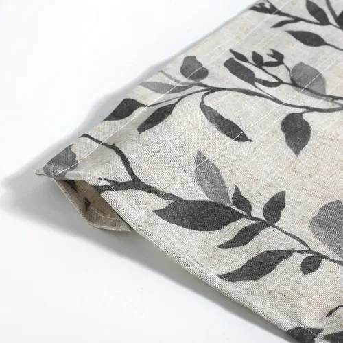 Vista 6 de Cenefa de cocina de lino, cenefas de cortina con estampado de hojas de árbol para baño, dormitorio, sala de estar, decoración de granja con bolsillo