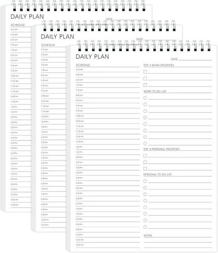 Vista 11 de Bloc de notas de lista de tareas pendientes, 3 piezas/juego, bloc de notas de planificador diario, sin fecha, 60 hojas arrancables, bloc