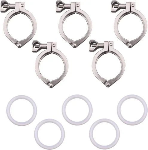 Vista 7 de DERNORD Acero inoxidable 304 Single Pin Heavy Duty Tri-Clamp con tuerca de ala para virola TC - 2 "tamaño, 1 paquete con junta de silicona