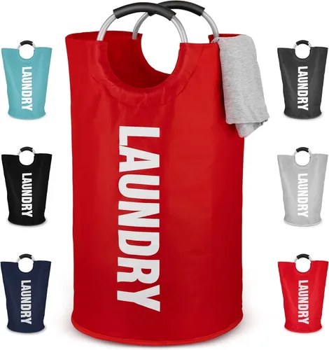 Vista 8 de Zulay Home Cesta de lavandería grande y resistente de 82 litros – Bolsa de lavandería acolchada antideslizante con asas – Cestas de lavandería