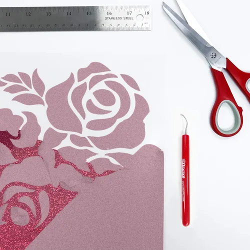 Vista 4 de Siser Rollo de vinilo de transferencia de calor con purpurina HTV de 11.8 pulgadas x 5 pies (rubor)