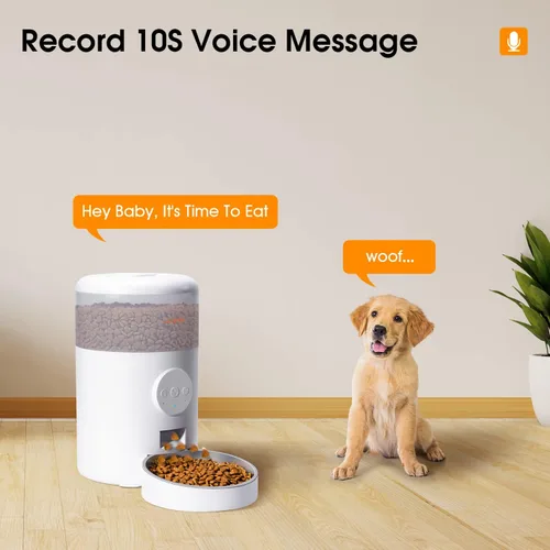 Vista 2 de WOPET Dispensador automático de comida para gatos, comedero WiFi para perros con control de aplicación, alimentador automático para gatos con cuenco