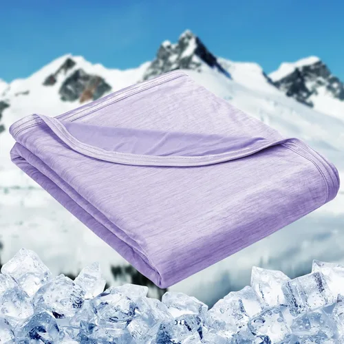 Vista 24 de HOMFINE - Manta refrescante para personas que duermen con calor, delgada, ligera, transpirable, doble cara, para cama, sofá y sillón, ideal