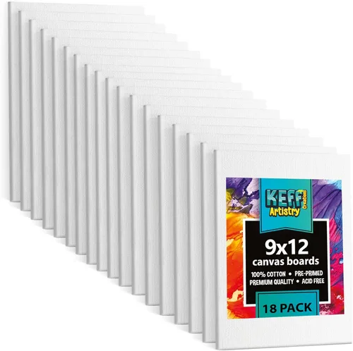 Vista 14 de KEFF Tablas de Lienzo para Pintar - 4x10 Paquete de 18 Paneles de Lienzo a Granel, 100% Algodón Lienzo Triple Impreso en Prima para Suministros