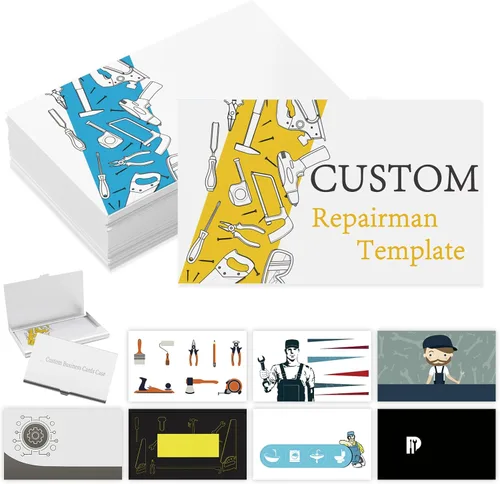 Vista 13 de Tarjetas de visita comerciales personalizadas con logotipo, personalizadas imprimibles de doble cara, tarjetas de visita personalizables 1000 500