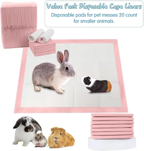 Vista 2 de Tfwadmx Almohadillas para orinar de conejo, 20 piezas de 18 x 13 pulgadas, desechables, a prueba de fugas, superabsorbentes, para cachorros
