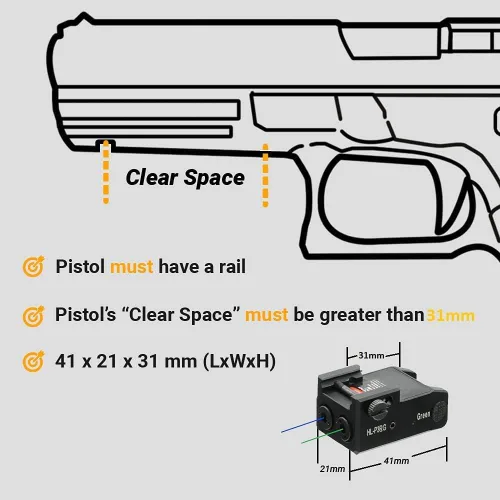 Vista 3 de HiLight Tactical Performance Series Dual Laser Blue, Green, Purple, Red - Rechargeable - Hard Anodized Aluminum - Handheld/Rail Mount Light & Dual