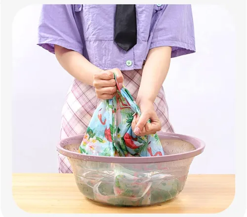 Vista 3 de ALIMITOPIA Totalizadores impermeables plegables reutilizables de los bolsos del poliéster del supermercado con la bolsa del uno mismo