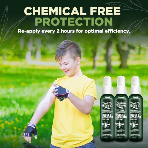 Vista 3 de Paquete de 3 repelentes de insectos y mosquitos sin Deet (2 onzas), repelente de insectos con olor agradable con aceite de hierba de limón, seguro