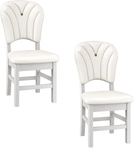 Vista 24 de Upholstered Leather Dining Room Chairs, Dining Chairs Set Kitchen Chair with Solid Wood Legs, Dining Room Side Chair for Bedroom, Vanity, Living