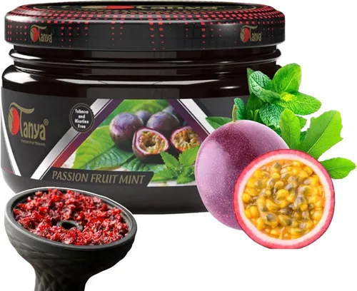 Tanya Herbal 100% nicotina y tabaco libre de shisha cachimba sabores 250G bolsa (fruta de la pasión menta)