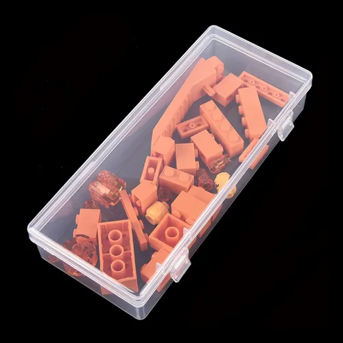 Vista 8 de Cajas de contenedores de almacenamiento de plástico transparente rectangulares con tapa con bisagras