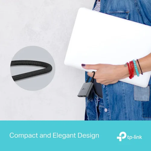 Vista 8 de TP-Link Adaptador multipuerto USB C Hub 3 en 1 (UH3020C) HDMI 4K Entrega de potencia de 100 W 1 puerto USB-A 3.0 Transferencia de alta